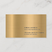 Monogram | Goud Metallic Achtergrond Visitekaartje (Achterkant)