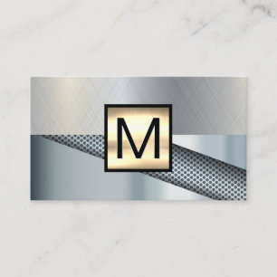 Monogram goud metallic Geperforeerde achtergrond Visitekaartje