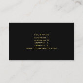 Monogram goud op zwart marmer visitekaartje (Achterkant)