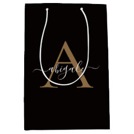Monogram Goud Sabel Zwart | Minimaal Elegant Medium Cadeauzakje