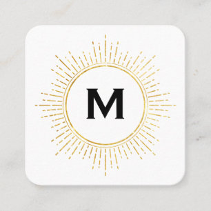 Monogram / Goud verlicht Vierkante Visitekaartje