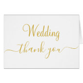 Monogram Goud Wit Bruiloft Dank u (Voorkant Horizontaal)