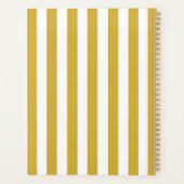 Monogram Goud & Witte Strepen Gestreept Planner (Achterkant)