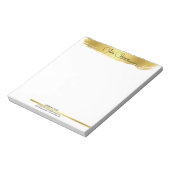 Monogram Goud Zwart Chic Modern Script Minimalisti Notitieblok (Gedraaid)
