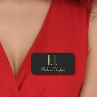 Monogram Goud Zwart Elegant Classic Minimaal Naamplaatje