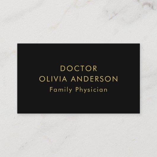 Monogram Goud Zwart Minimalistisch Modern Visitekaartje (Voorkant)