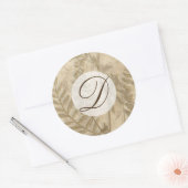 Monogram | Goudbloei I Ronde Sticker (Envelop)