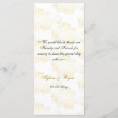 Monogram gouden bruiloft menu (Achterkant)