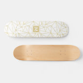 Monogram gouden geometrisch Abstract patroon Skateboard (Horizontaal)