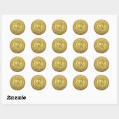 Monogram Gouden Glam Seal Ronde Sticker (Vel)