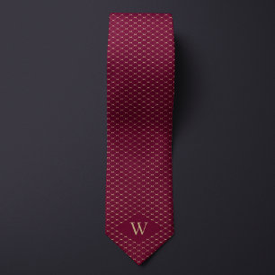 Monogram gouden ketting-link patroon stropdas