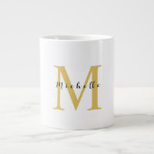 Monogram Gouden Kleur Jouw naam Speciaal Geschenk  Extra Grote Beker (Voorkant)
