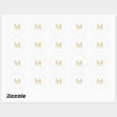 Monogram Gouden Kleur Jouw naam Speciaal Geschenk  Ronde Sticker (Vel)