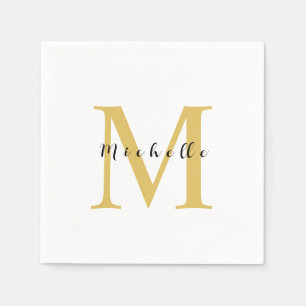 Monogram Gouden Kleur Jouw naam Speciaal Geschenk  Servet