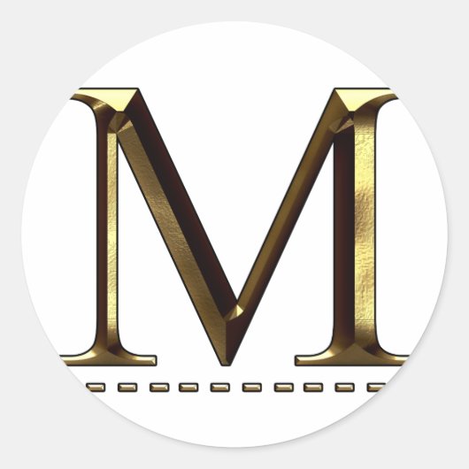 Monogram gouden letter M Uw Sticker (Voorkant)