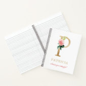 Monogram gouden letter P | Bloemmotto of offerte Notitieboek (Binnen)