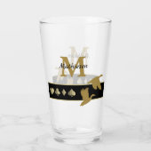 Monogram gouden silhouet vliegende eenden glas (Achterkant)