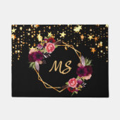 Monogram gouden sterren voor zwarte vuurwapens deurmat (Voorkant)