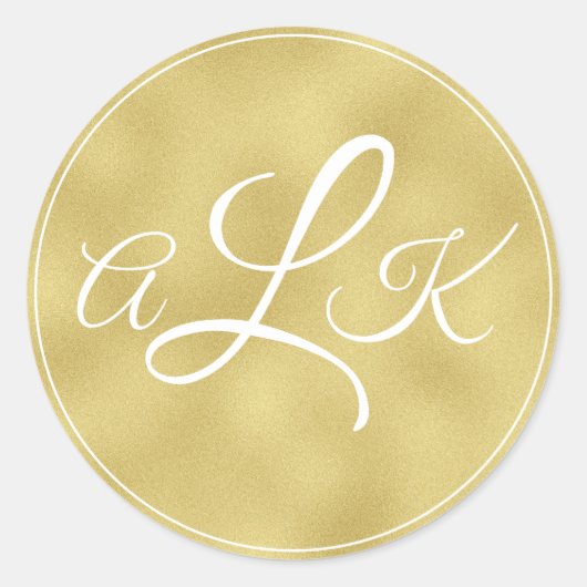 Monogram Gouden Sticker Zegel (Voorkant)