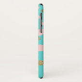 Monogram goudfolie en Roos gouden Confetti Case-Mate iPhone Case (Achterkant/links)