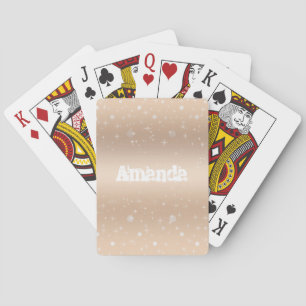 Monogram goudglitter pokerkaarten