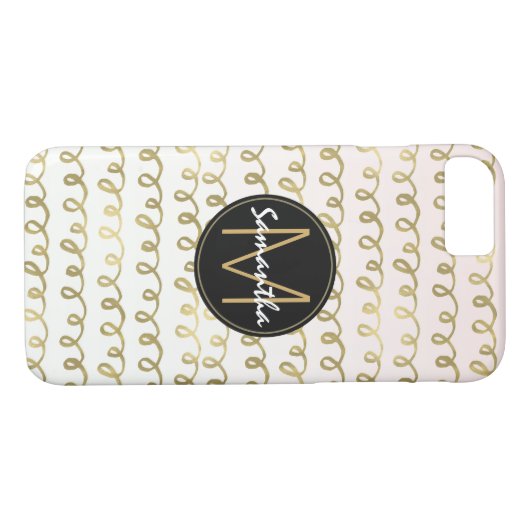 Monogram goudkleurig pekeltje Case-Mate iPhone case (Achterkant (Horizontaal))