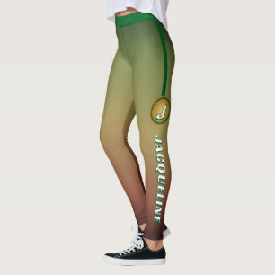MONOGRAM GRADIËNT GROEN met Naam Ombre Leggings