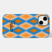 Monogram gradiënt oranje blauwe ruitvormen Case-Mate iPhone case (Achterkant (horizontaal))