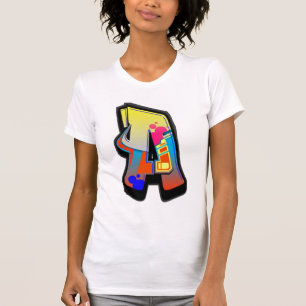 Monogram Graffiti Letter A T-Shirt