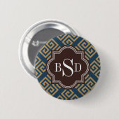 Monogram grafische afbeelding van kleurloze groene ronde button 5,7 cm (Voorkant /achterkant)