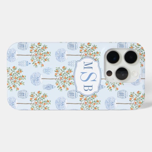 Monogram Grandmillenial Citrus Tree Ginger Jar Case-Mate iPhone Case (Achterkant (horizontaal))