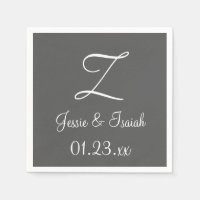 Monogram graniet grijs, eenvoudig kleurrijk papier