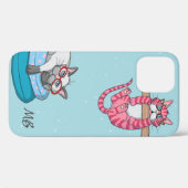 Monogram Grappige Whimsical Cats Trendy Modern Case-Mate iPhone Case (Achterkant (horizontaal))