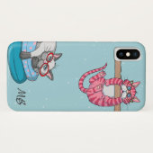 Monogram Grappige Whimsical Cats Trendy Modern Case-Mate iPhone Case (Achterkant (horizontaal))