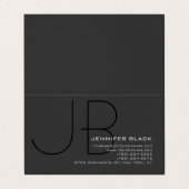 Monogram Gray Black Consultant Modern minimalist Visitekaartjes (Buitenkant ongevouwen)