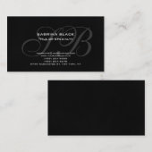 Monogram Gray Black Consultant Visitekaartje (Voorkant / Achterkant)