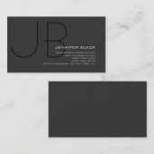 Monogram Gray Black Consultant Visitekaartje (Voorkant / Achterkant)