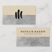 Monogram Gray en Beige Visitekaartje (Voorkant / Achterkant)