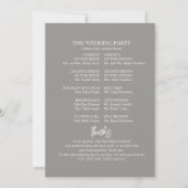 Monogram Gray Wedding Ceremony Program Kaart (Achterkant)