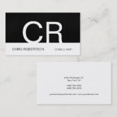 Monogram Gray White Consultant Visitekaartje (Voorkant / Achterkant)