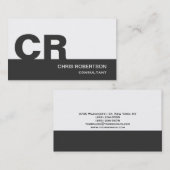 Monogram Gray White Consultant Visitekaartje (Voorkant / Achterkant)