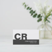 Monogram Gray White Consultant Visitekaartje (Staand voorkant)