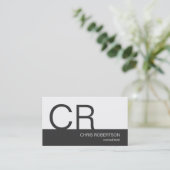 Monogram Gray White Consultant Visitekaartje (Staand voorkant)