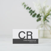 Monogram Gray White Consultant Visitekaartje (Staand voorkant)