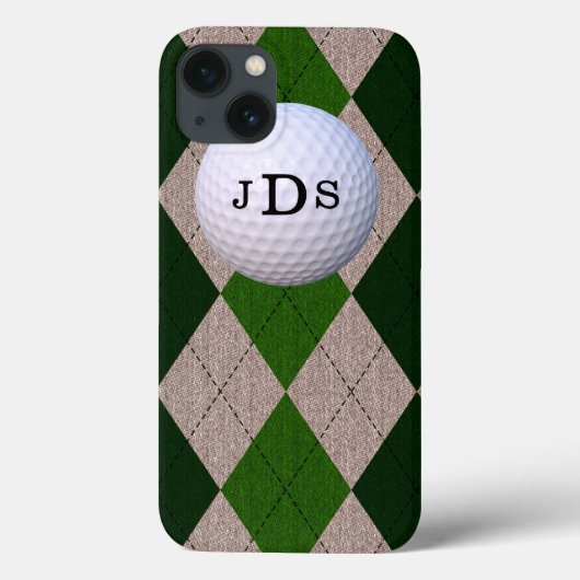 Monogram Green Argyle, Golf Ball iPad Mini Case (Achterkant)