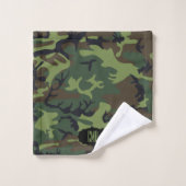 Monogram Green Camouflage Bad Handdoek (Wasdoekje)
