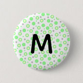 Monogram Green Cream Gray Polka Dots Ronde Button 5,7 Cm (Voorkant)