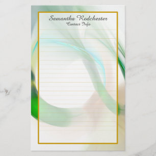 Monogram Green Feather Rings Fine Lond Stationery Briefpapier