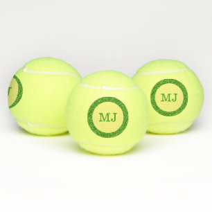 Monogram Green Glitter Tennis Balls Tennisballen