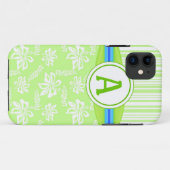 Monogram Green Hibiscus & Surfboard iPhone 5 Hoesj Case-Mate iPhone Case (Achterkant (horizontaal))